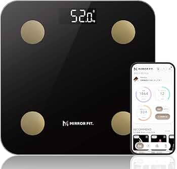 Amazon.co.jp: MIRROR FIT. スマート 体組成計 黒 体重計 スマホ連動